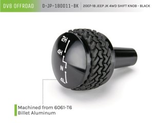 Jeep Wrangler JK Shift Knob - DV8 Offroad - Tired Tread Design - Black - `07-`18